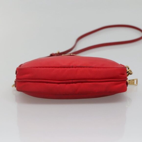 PRADA Shoulder Bag Nylon Red Gold Auth 136649 - Picture 6 of 16